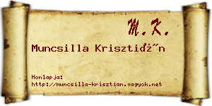 Muncsilla Krisztián névjegykártya